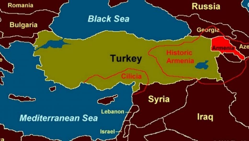 Карта армении в 1915 году