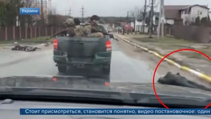 Видео: фальсификация в Буче – “труп” убирает руку