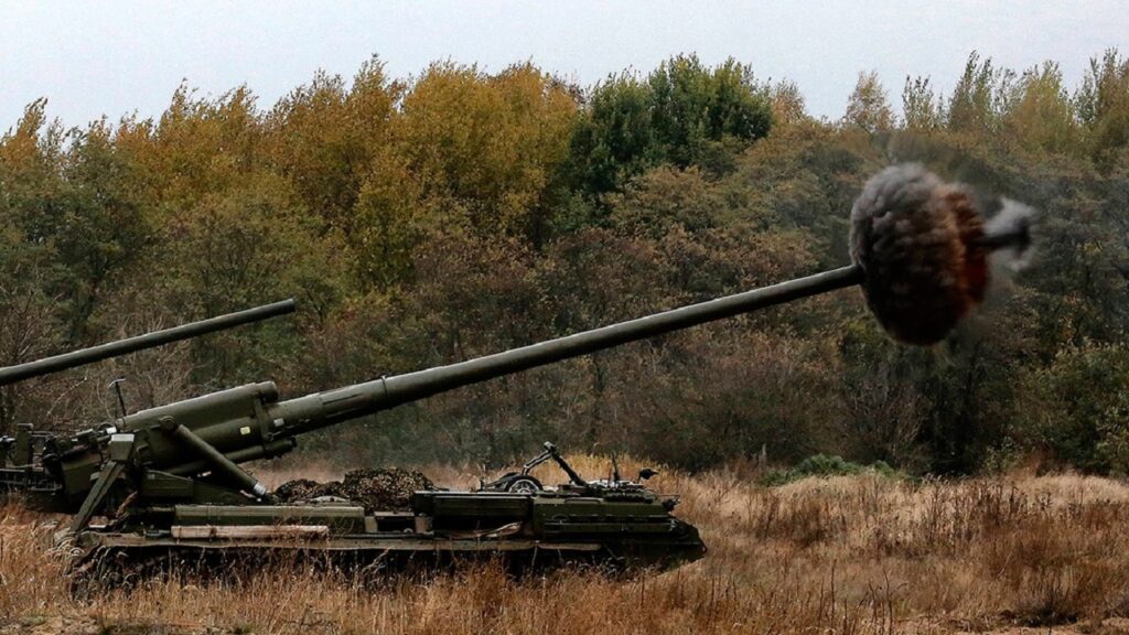 Самоподрыв украинской САУ «Пион» попал на видео